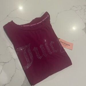 Juicy Couture Size Medium Sleepwear Bedazzled Jewel Purple Shirt NWT $39